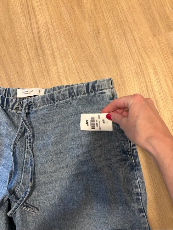 Aeropostale Light Blue Relaxed Drawstring Jeans new - Picture 3 of 4